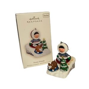 Hallmark Keepsake Christmas Ornament Frosty Friends 2008 Eskimo‎ & Dog Sledding